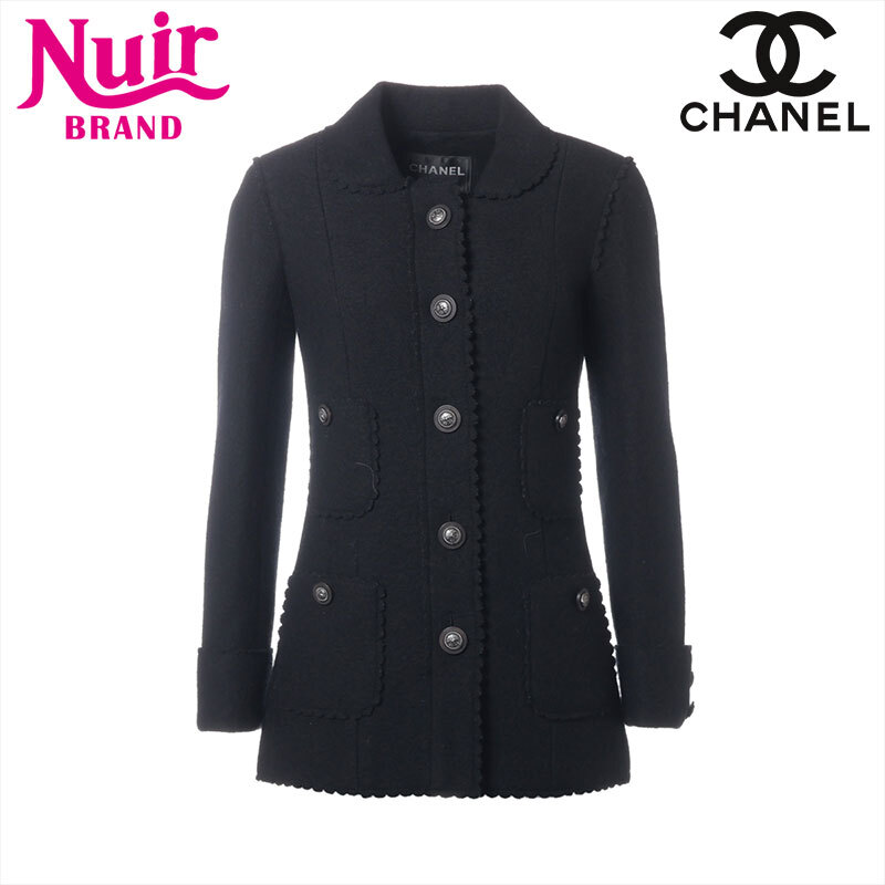 シャネル CHANEL ジャケット Size:34 P49405 2014s スターボタン ウール ブラック拍卖