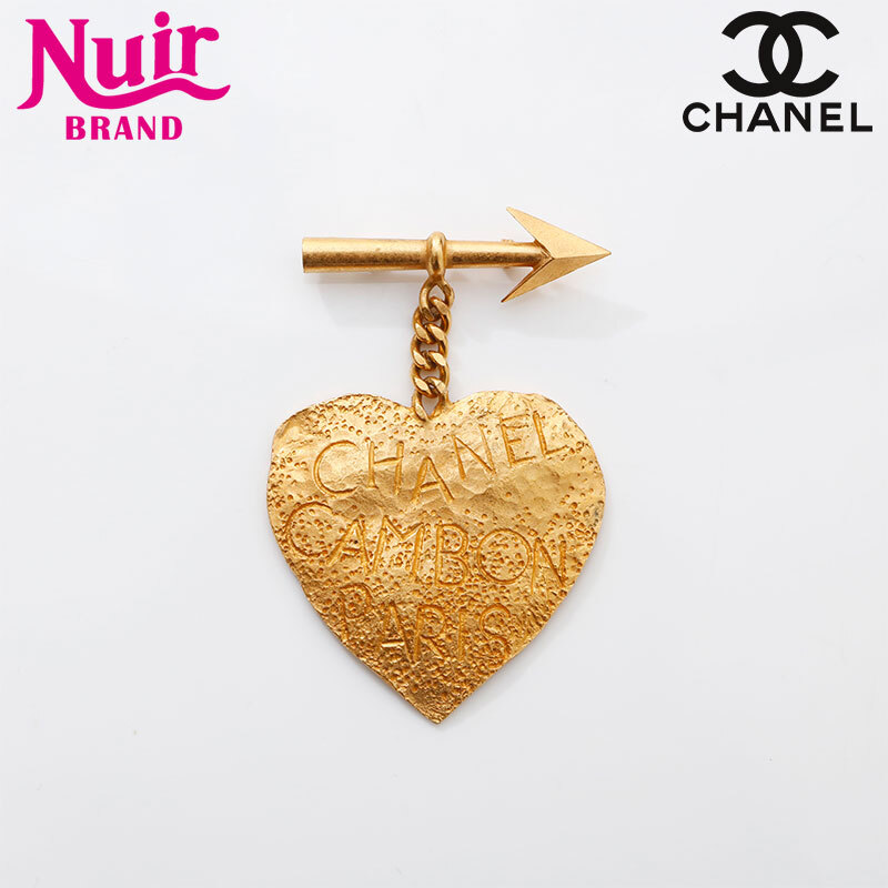 シャネル CHANEL ブローチ 93P 1993 ハート 矢印 ゴールド拍卖