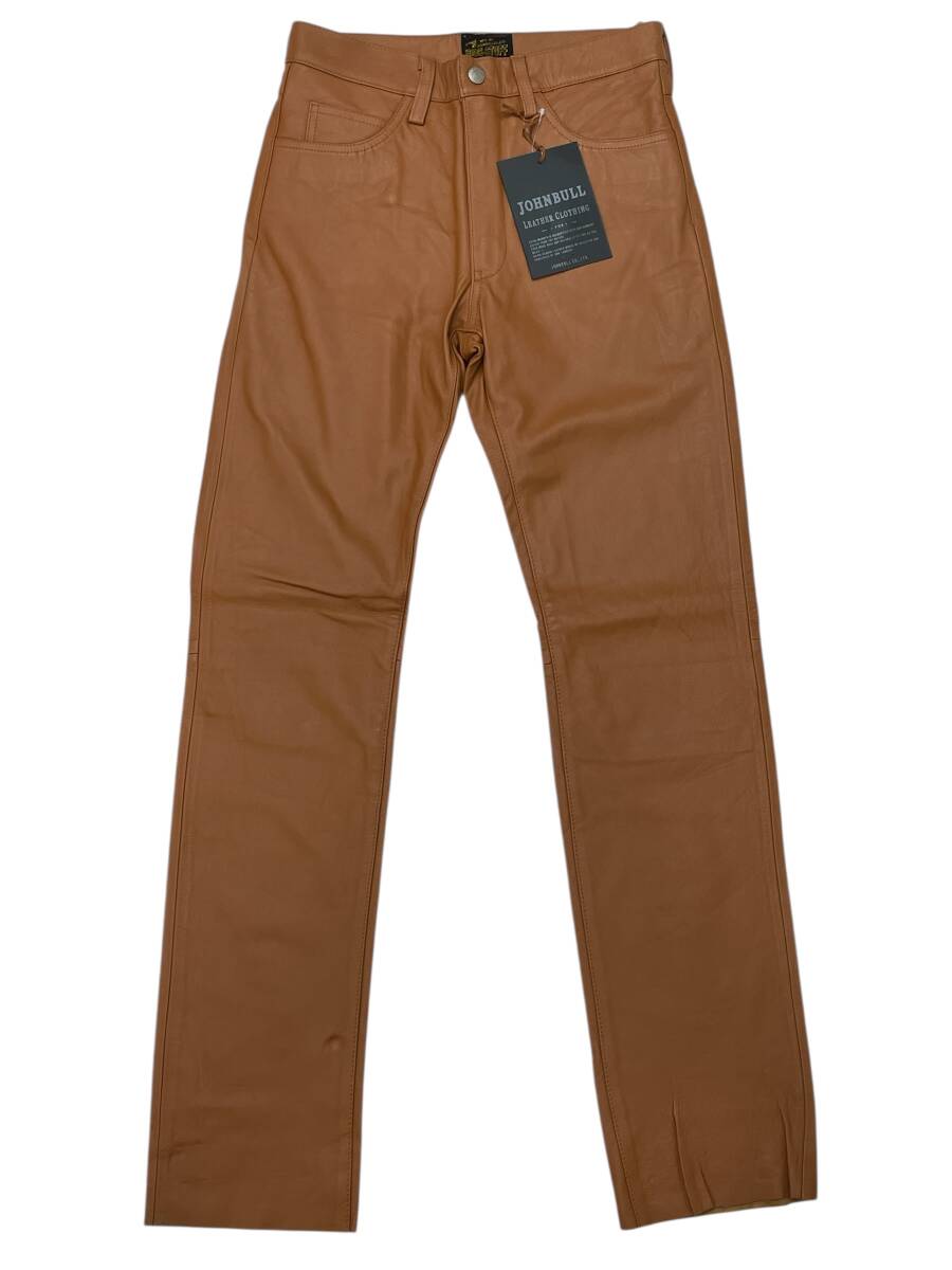 未使用品 W30 JOHNBULL ジョンブル 71495 カウレザー 牛革 レザーパンツ CAMEL キャメル拍卖