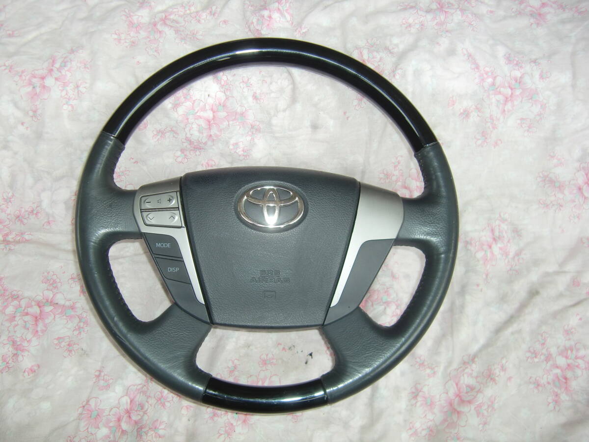 20系 アルファード ヴェルファイアー 純正ウッドコンビハンドル 流用 ステリモ 部品どりにどうぞ!!拍卖