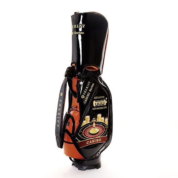 【訳あり展示品即決】【カジノシリーズ】【2025年モデル】SHERIFF シェリフ 数量限定モデル キャディバッグ SCA-010 CB ブラック×オレンジ拍卖