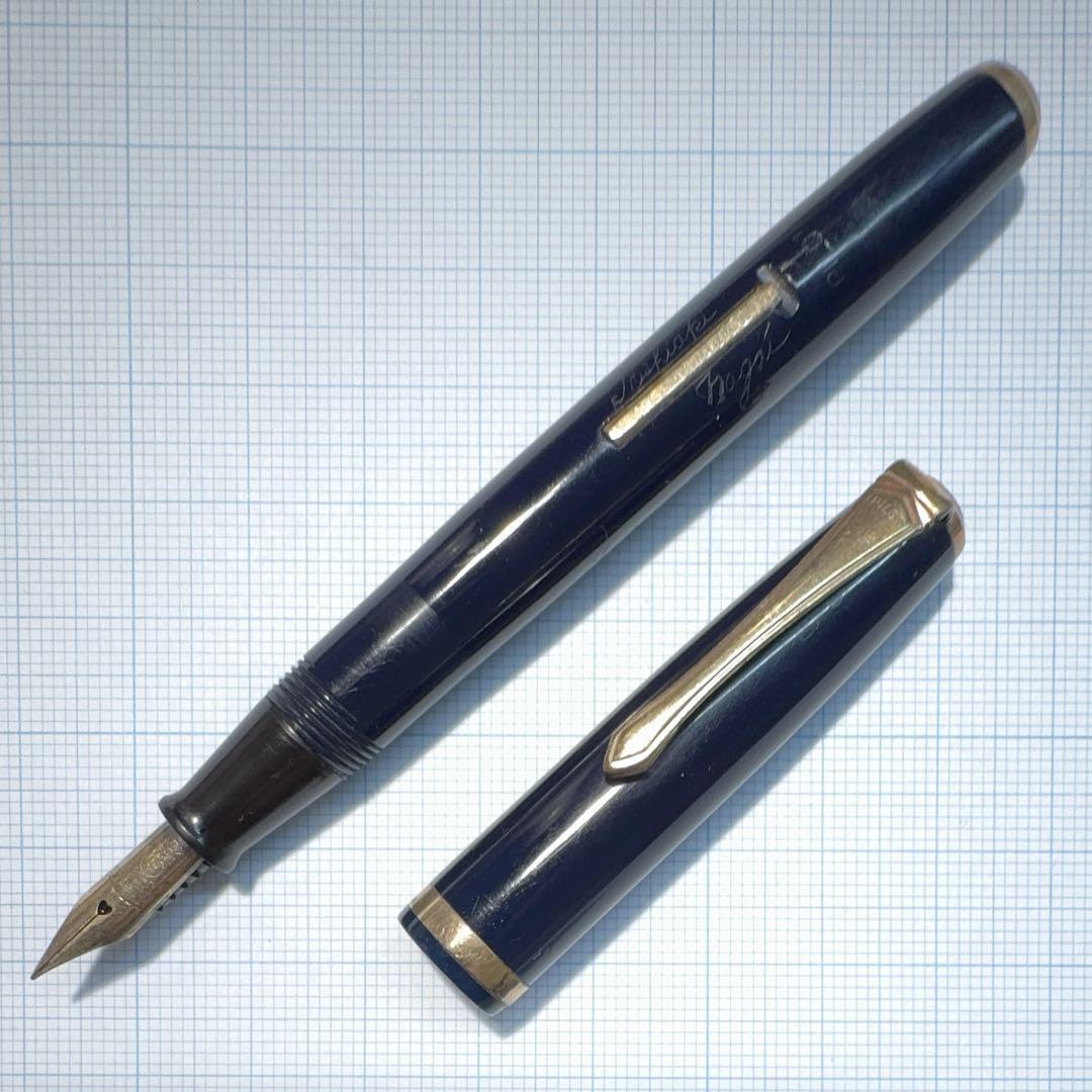■ヴィンテージ 万年筆 パイロット レバーフィラー 1号 14K F 細字 名入 整備品 日本製■Vintage PILOT Lever Filler Fountain Pen拍卖