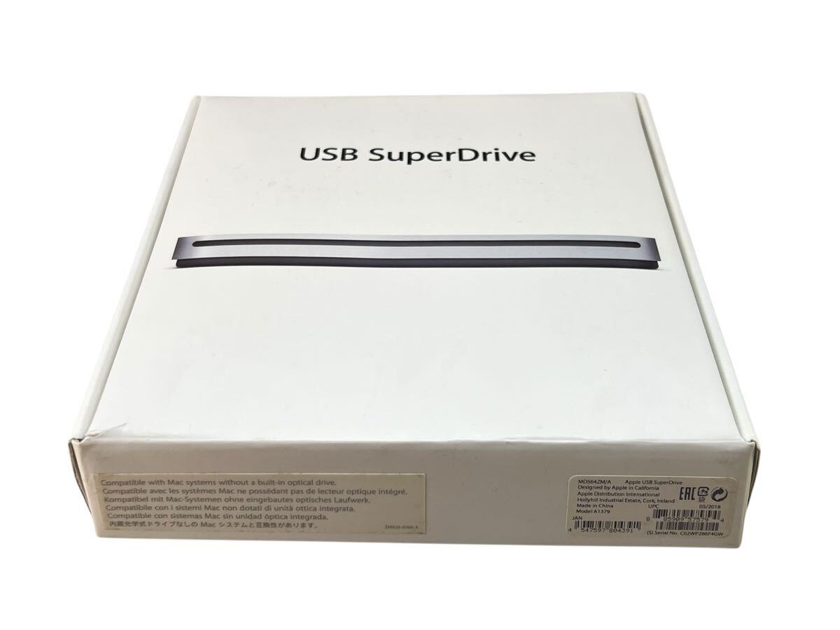 ◆美品 Apple USB SuperDrive MD564ZM/A スーパードライブ アップル Mac CD DVDドライブ Drive 外付け 箱付き ◯管理YO508拍卖