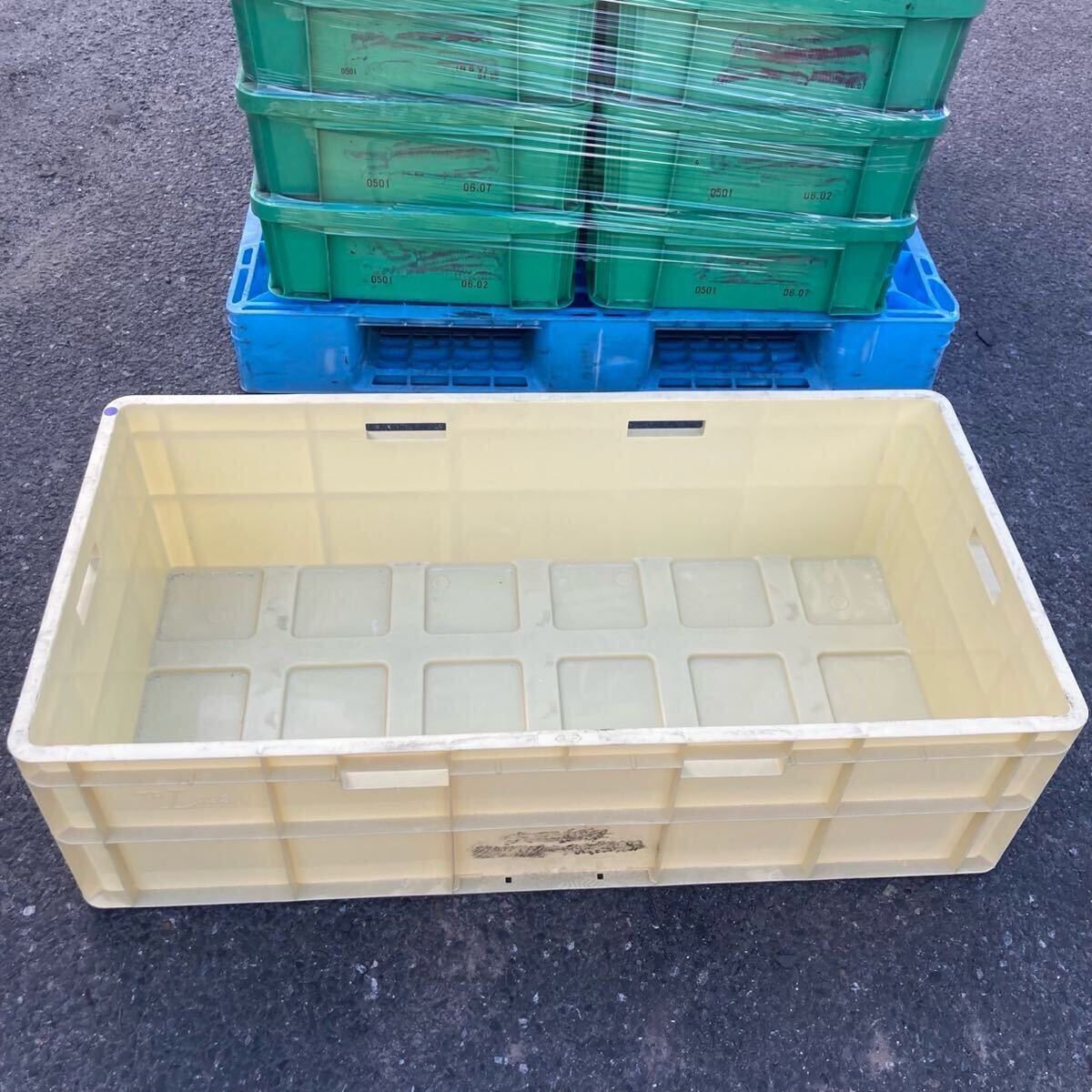 【奈良県葛城市発】中古 コンテナ 500×1000×280 5個セット かご拍卖