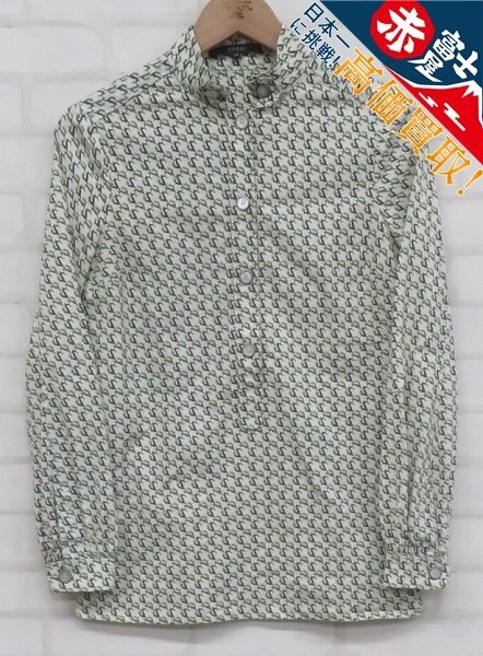 9T3159【クリックポスト対応】GUCCI 総柄バンドカラープルオーバーシャツ グッチ拍卖