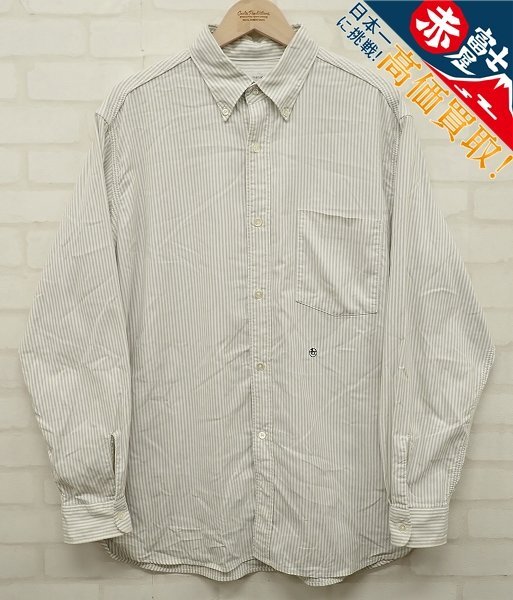 9T3535/nanamica Button Down Stripe Wind Shirt SUGS109 ナナミカ ボタンダウンストライプ ワイド シャツ拍卖