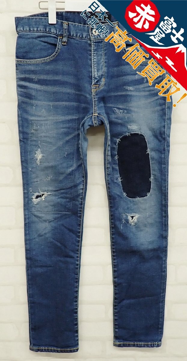 4P0639/junhashimoto Vポケットデニムパンツ クラッシュ 1081820002 ジュンハシモト拍卖