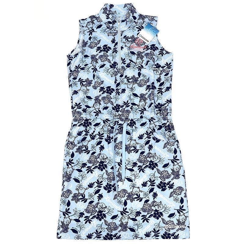 F0657S 新品 ZOY × Leonard's/クールコア ワンピース【サイズ:36】水色 UV CUT 冷却効果 ゴルフウエア ゾーイ レナーズ レディース拍卖