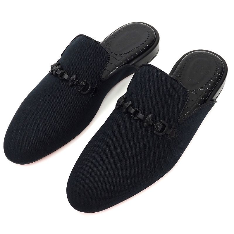 F0647S 新品 Christian Louboutin/COOLITO SWING FLAT スリッパ 【サイズ:43.5】 ブラック シューズ クリスチャンルブタン メンズ拍卖