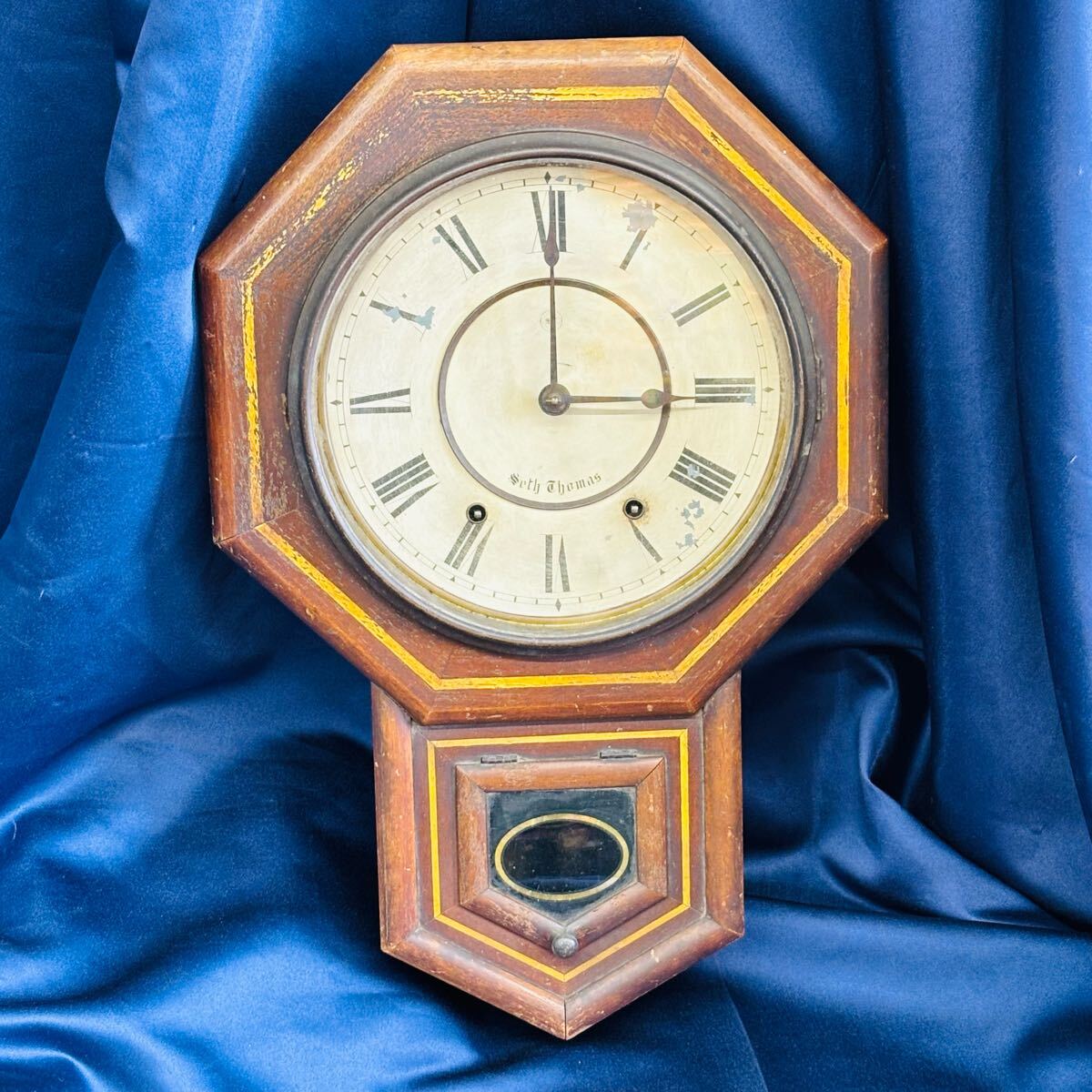 ★Y Seth Thomas/セストーマス 八角時計 掛け時計 アンティーク 動作未確認 USA S-112拍卖