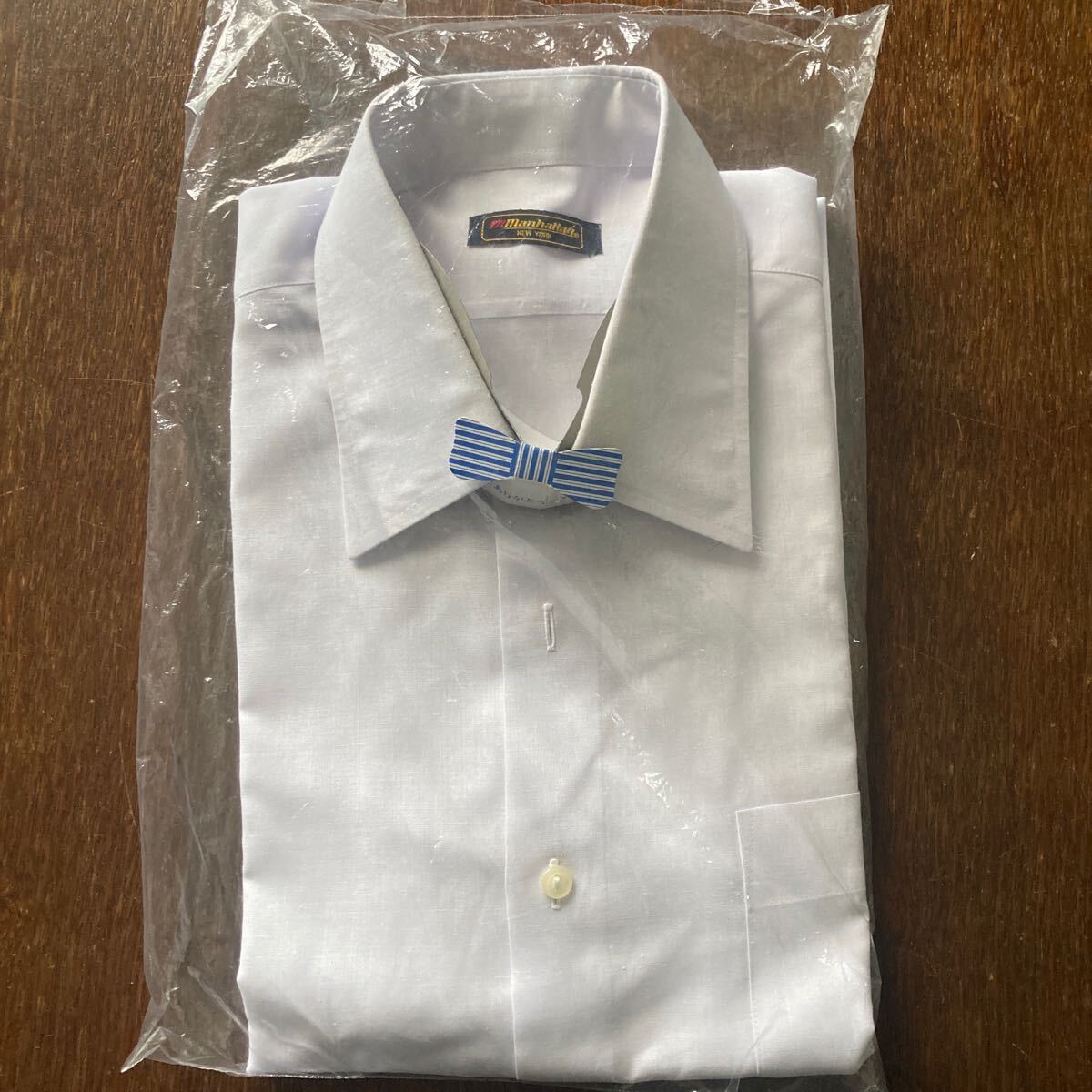 Manhattan NEW YORK 麻混 半袖 シャツ 白 拍卖