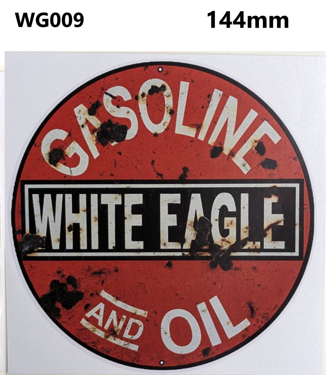 GW09-04ヴィンテージスタイル WHITE EAGLE ガソリンステッカー モーターオイルステッカー ダメージ加工 レトロ ガレージ拍卖