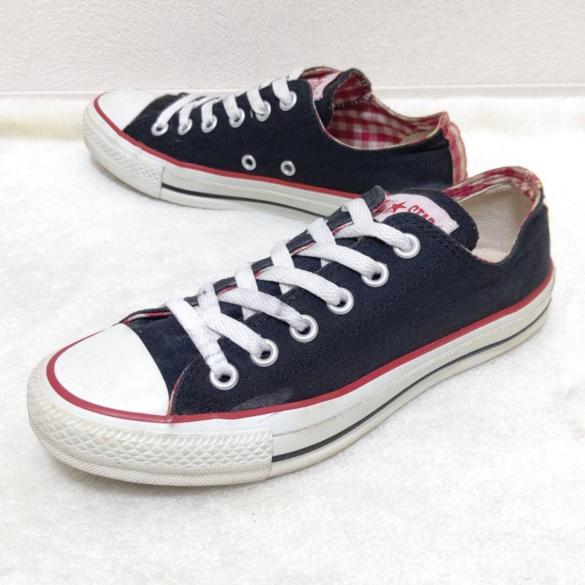 【CONVERSE】コンバース ALLSTAR オールスターLOW ローカット スニーカー 定番人気 アメカジ キャンバス ブラック 黒 24.0㎝ /Y8288j拍卖