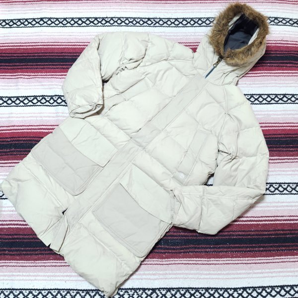 入手困難!!【Timberland】ティンバーランド ロング ダウン ジャケット コート アウトドア スポーツ オフホワイト クリーム系 M/Y32080j拍卖