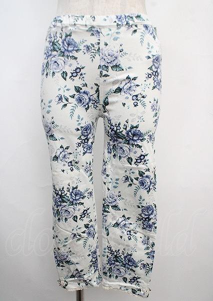 axes femme / 裾プチバラ使いレギンス M 青 Y-25-03-20-066-AX-PA-SZ-ZT174拍卖