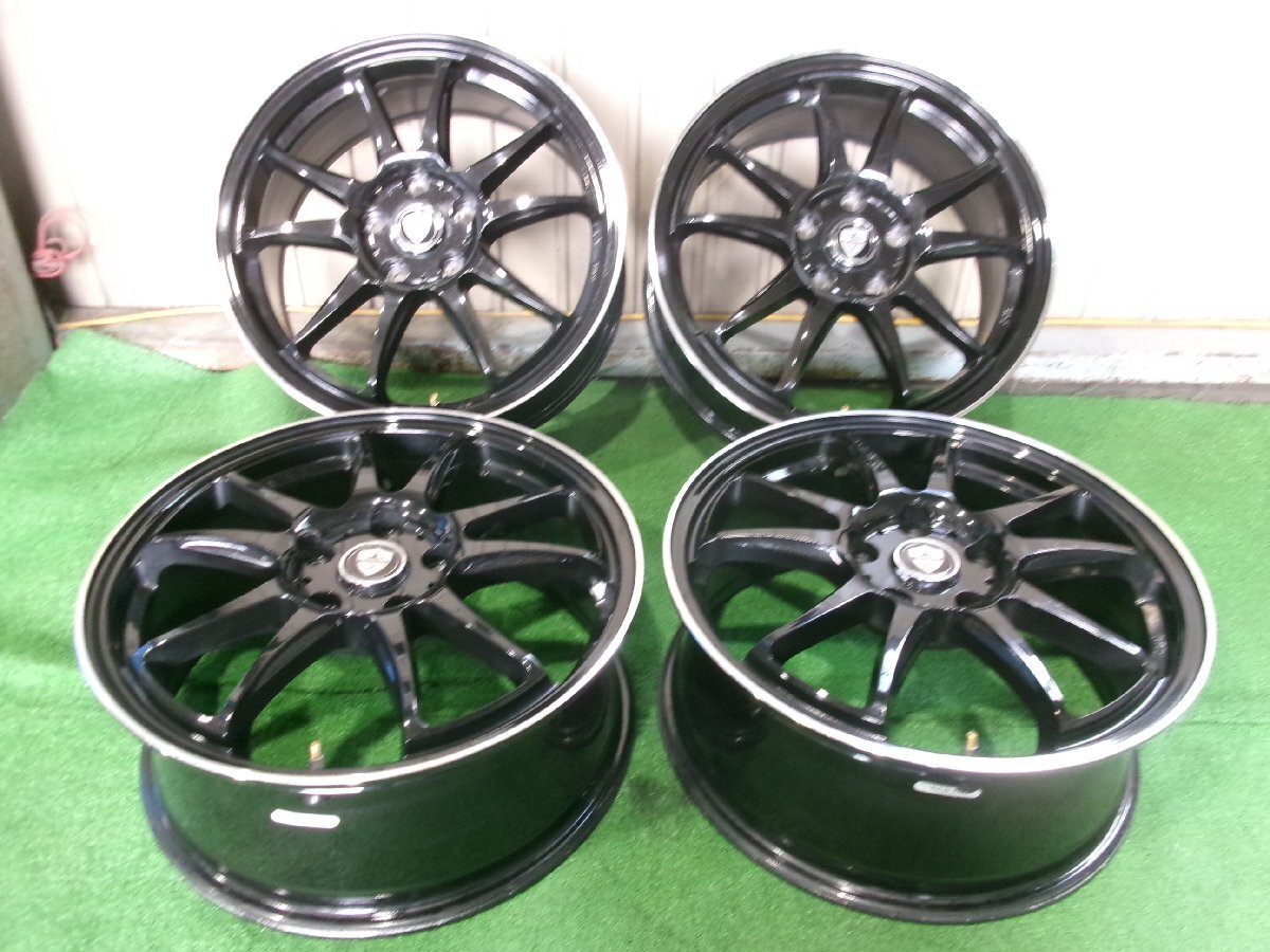 ESTROSA 17インチ アルミホイール 17X7J+55 5H PCD114.3 ブラックホイール 4本セット Y7.0678 拍卖
