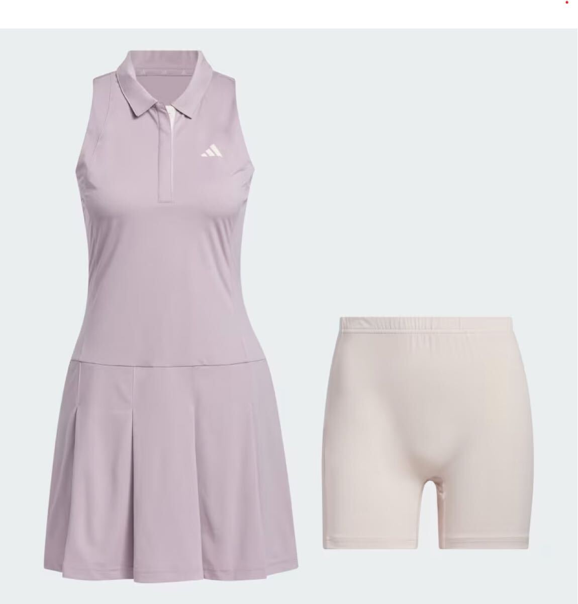 ★アディダス インナーパンツ付 Ultimate365 ワンピース L ノースリーブ新品 パープルピンク系 ドレス ゴルフ ポロシャツ拍卖