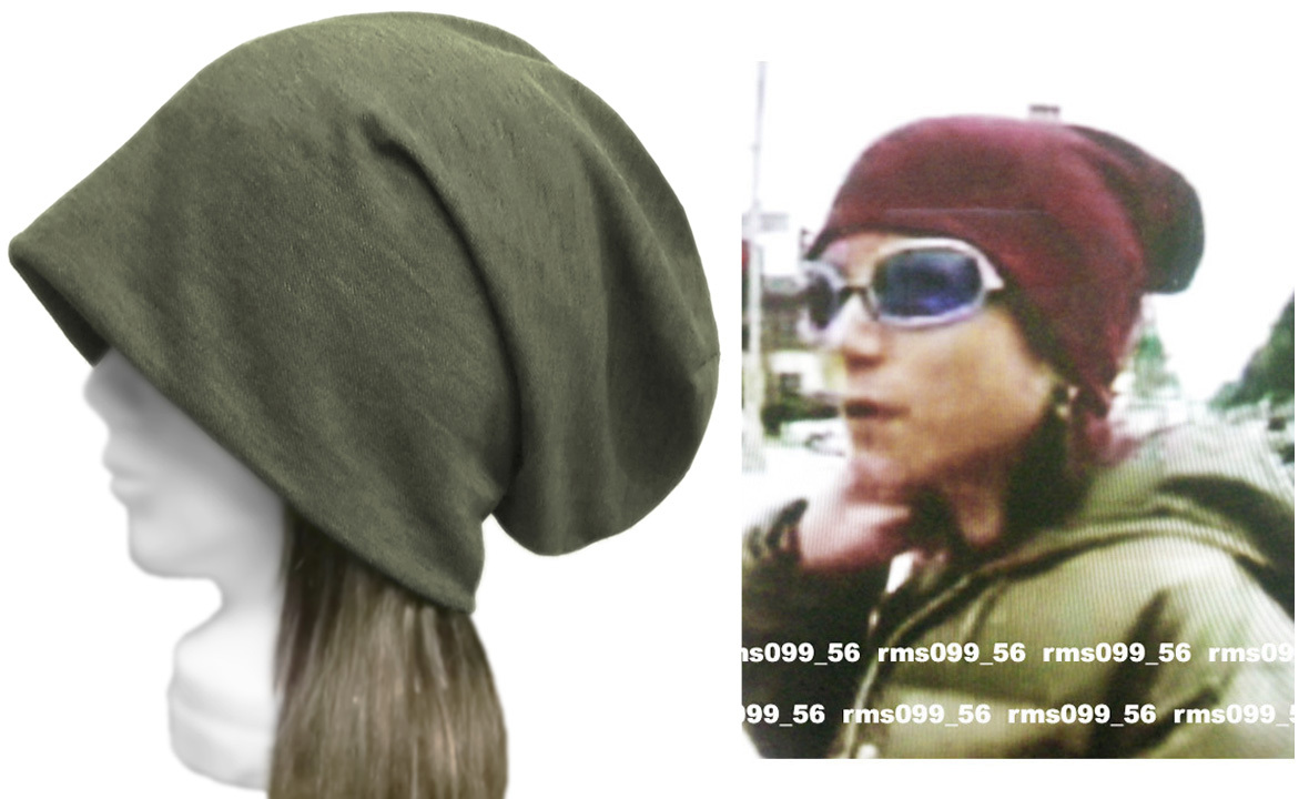 ◇送料無料◇ ハンドメイド◆X JAPAN◆hide着用風 鹿の子織コットンニットキャップ/杢オリーブ ◇ゆったり・小顔効果・オールシーズン◇拍卖