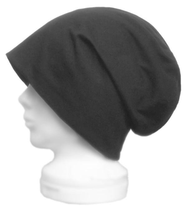◇送料無料◇ ハンドメイド◆オーガニックコットン100%/ルーズワッチニットキャップ◆黒 ◇ゆったり・小顔効果・オールシーズン着用◇拍卖