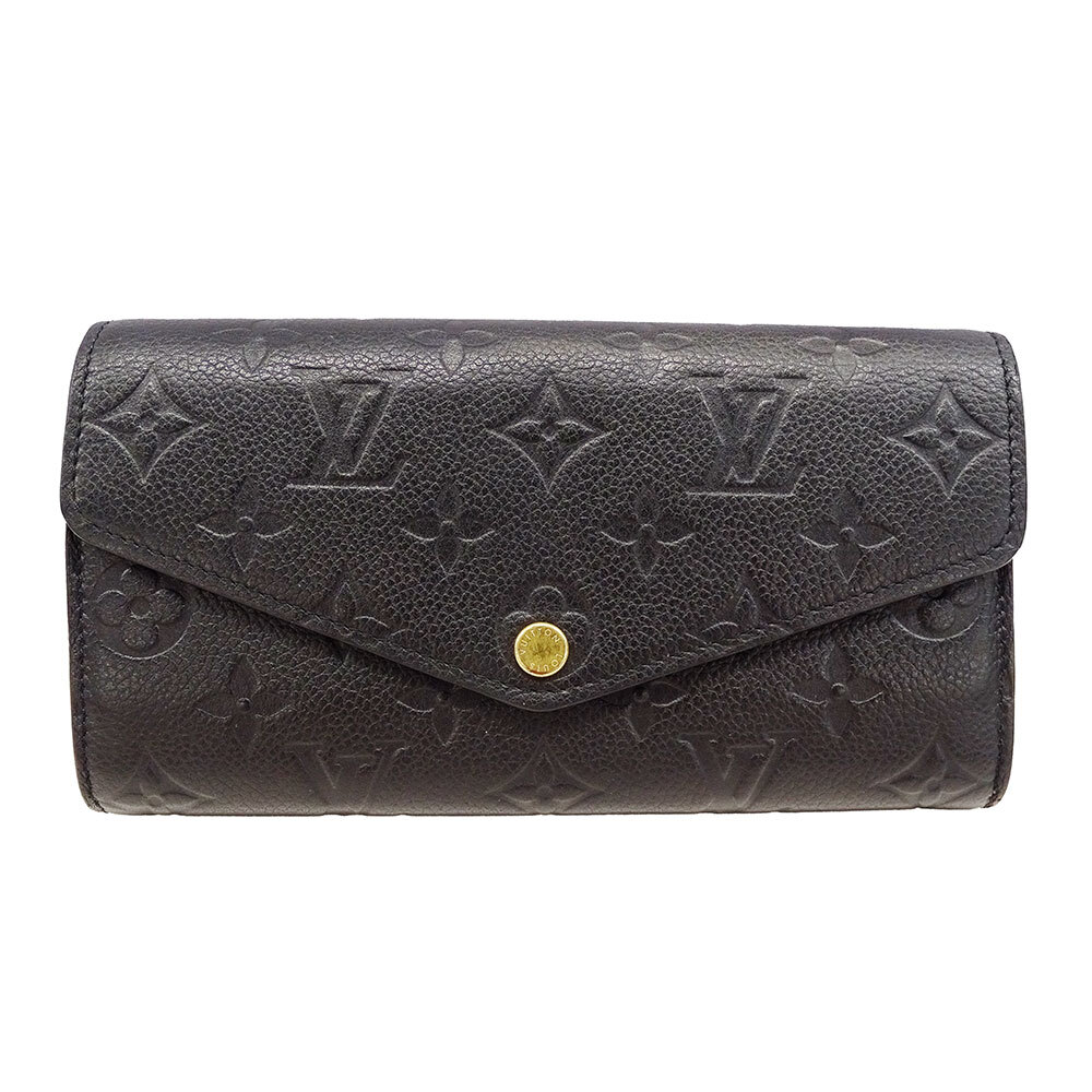 ルイ・ヴィトン LOUIS VUITTON 財布 レディース ブランド 長財布 モノグラムアンプラント ポルトフォイユ・サラ ノワール M82257 大きめ拍卖