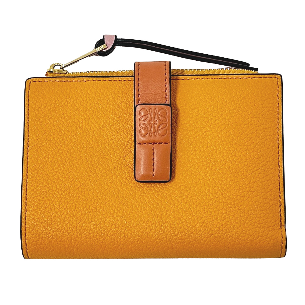 ロエベ LOEWE 財布 レディース ブランド 二つ折り財布 コンパクトジップウォレット カーフレザー オレンジ ミニ財布 おしゃれ拍卖