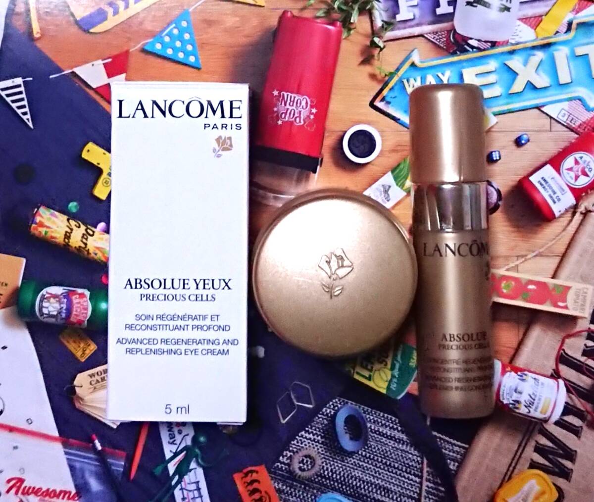 《未使用》【LANCOME アプソリュプレシャスセル 美容液 クリーム アイクリーム 3点セット】ランコム ミニサイズ エッセンス ハリ 弾力 旅行拍卖