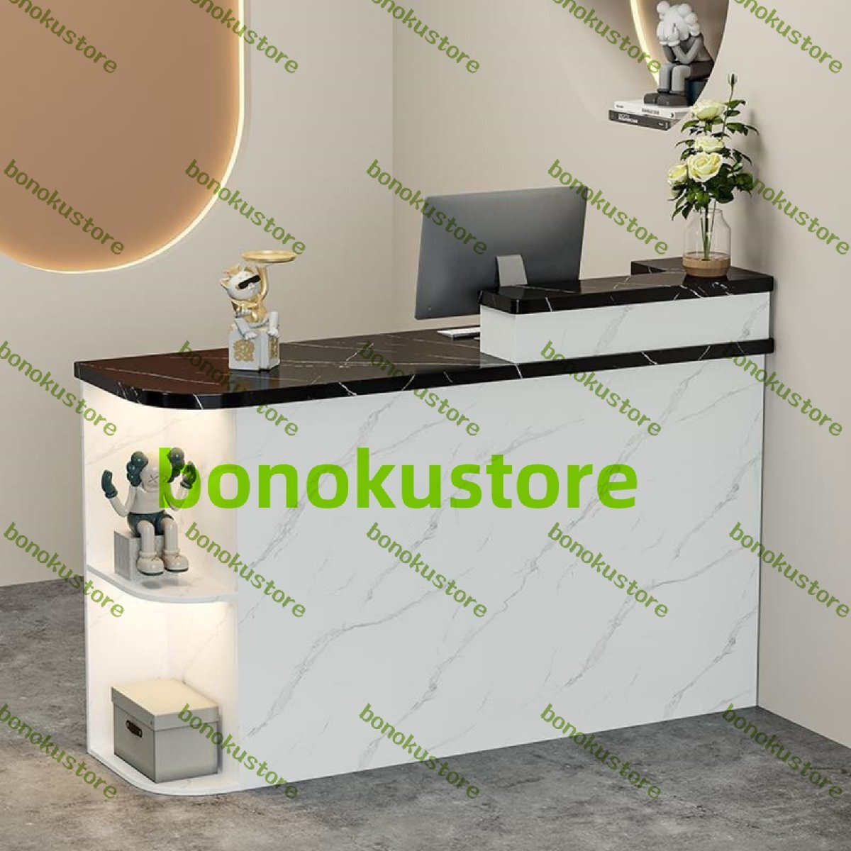 レジカウンター 受付カウンター カウンターテーブル 小型受付カウンターテーブル レセプショ モダンなデザインの受付デスク(120x50x106cm)拍卖