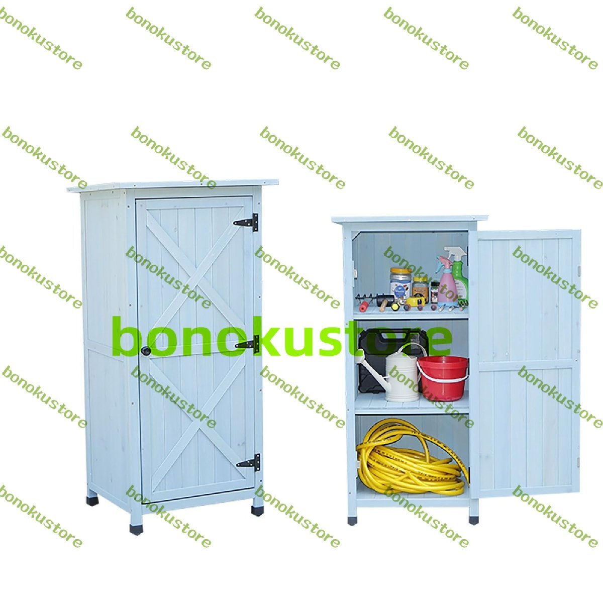 屋外収納ボックス 防水性を備えた屋外コンテナ デッキボックス 天然木材素材により堅牢で耐久性に優れる 三段式収納スペース拍卖