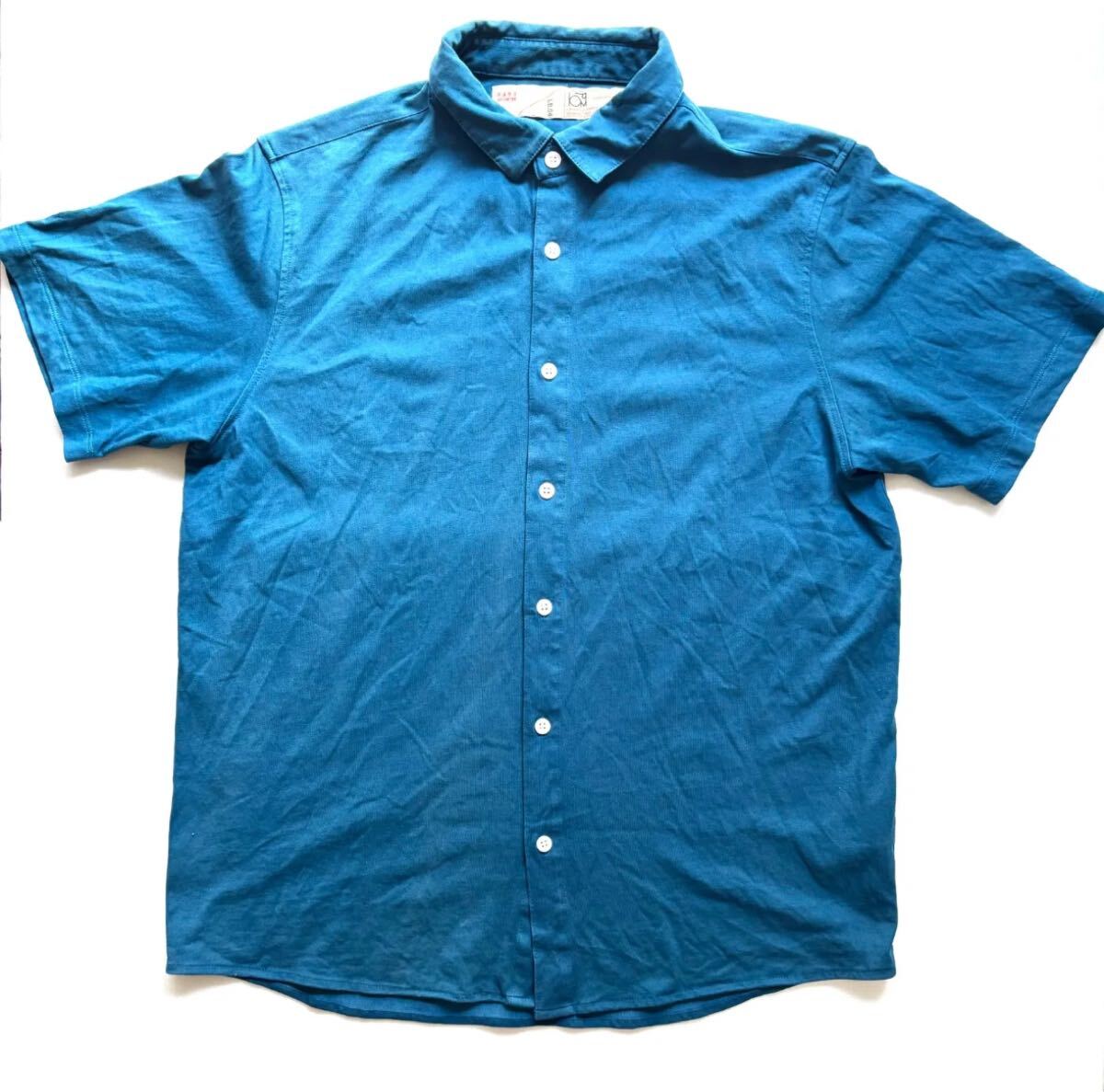 NANO universe LB.04 LIBRARY 天竺レギュラーカラーカットシャツ ナノユニバース トップス シャツ ブラウス L ブルー ポロシャツ拍卖