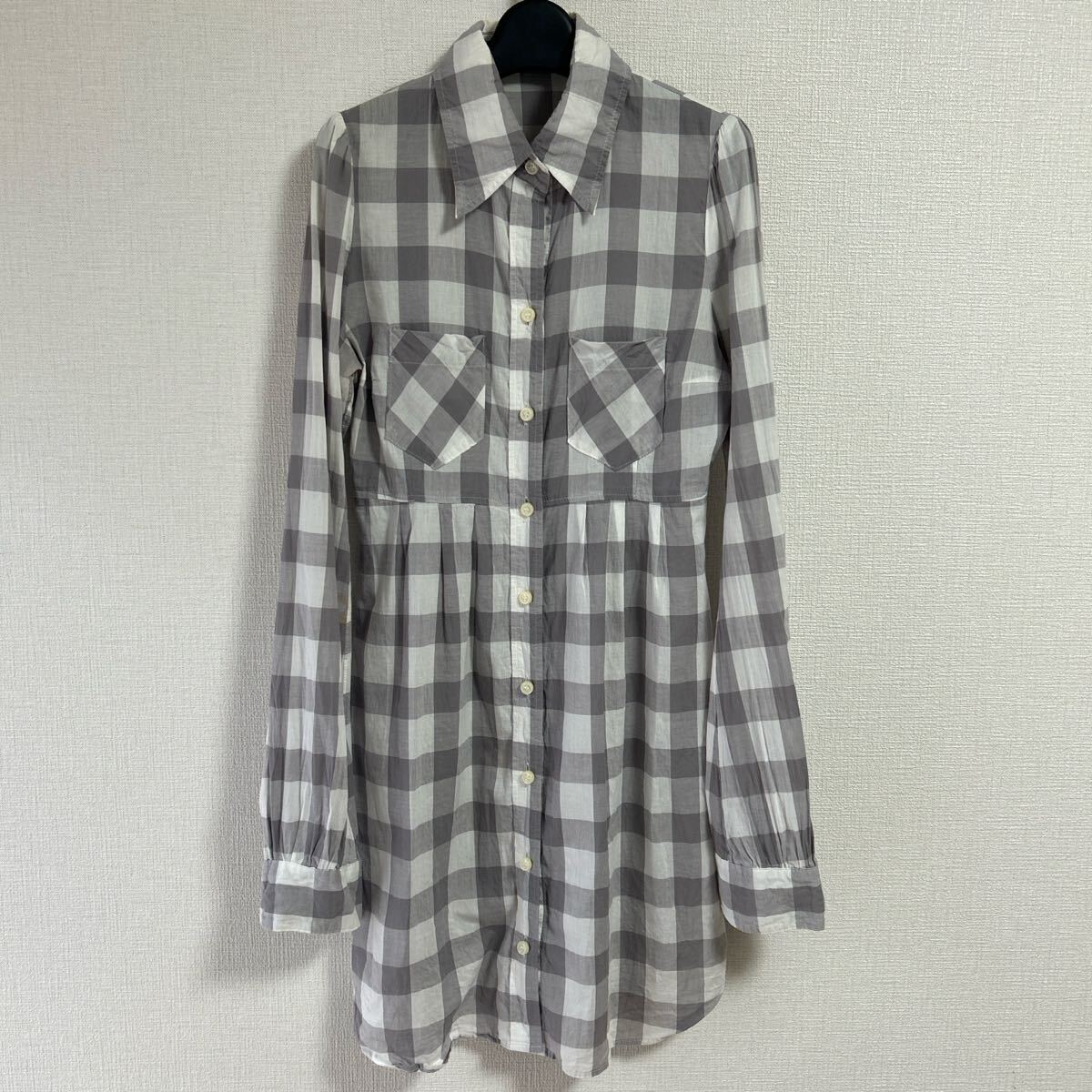 moussy チェック柄チュニックワンピースブラウスカーディガンマウジー 1 羽織 UV 日焼け 冷房対策 レイヤードスタイル 体型カバー シャツ拍卖