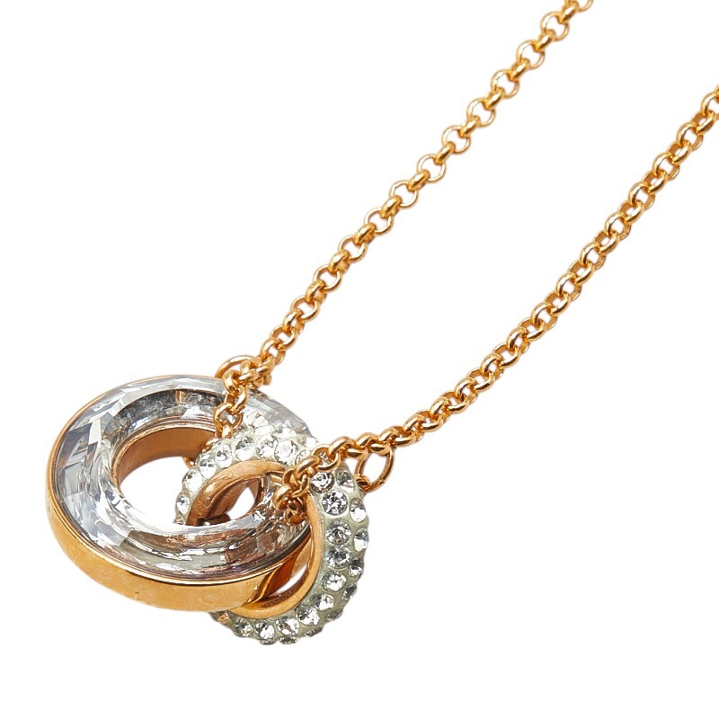 スワロフスキー ラインストーン ネックレス ゴールド メッキ レディース SWAROVSKI 【中古】拍卖