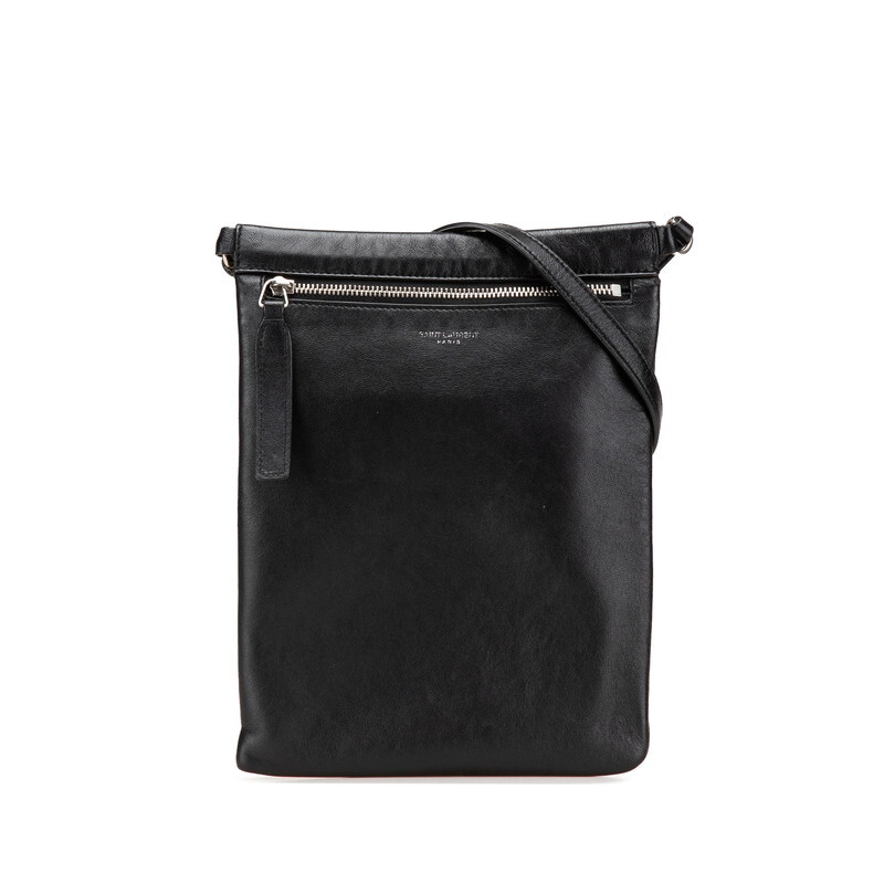 サンローラン ロゴ ショルダーバッグ 581697 ブラック レザー レディース SAINT LAURENT 【中古】拍卖