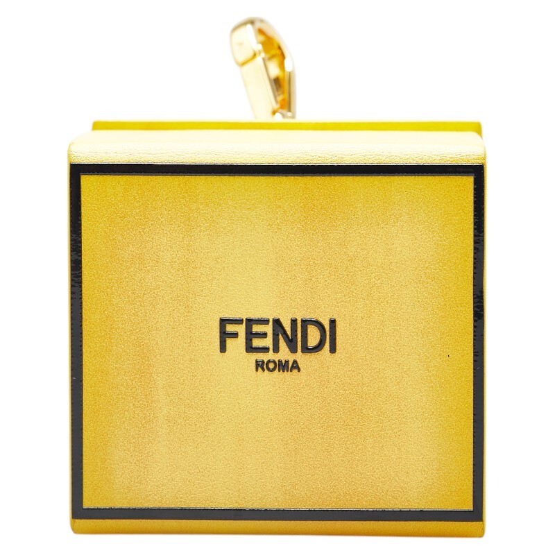フェンディ ミニボックス チャーム キーホルダー 7AR894 イエロー レザー レディース FENDI 【中古】拍卖