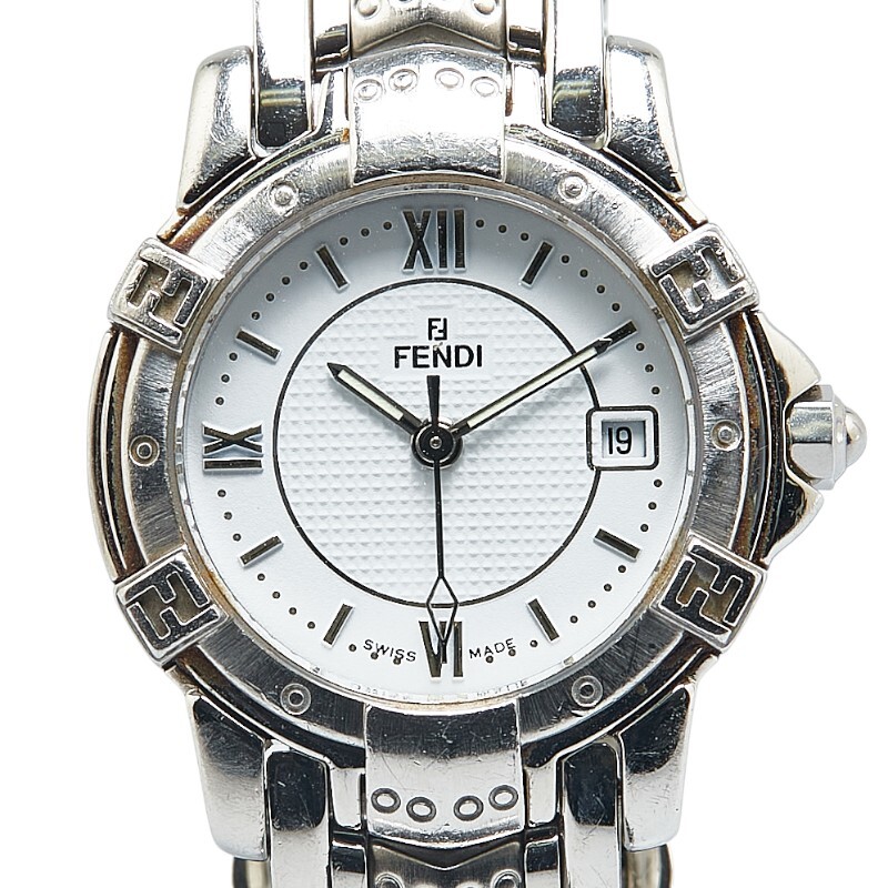 フェンディ オロロジ 腕時計 3500L クオーツ ホワイト文字盤 ステンレススチール レディース FENDI 【中古】拍卖