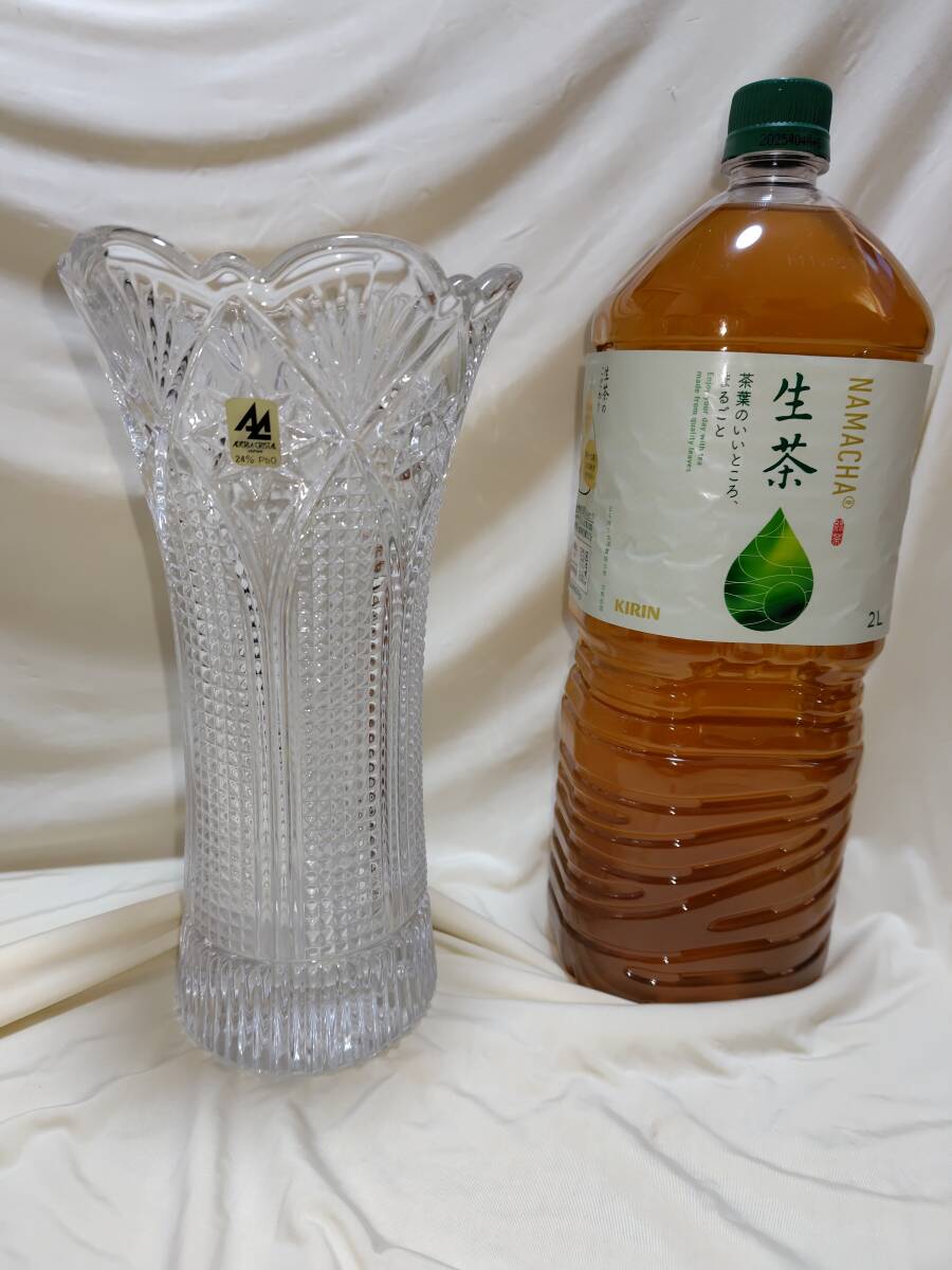 43*【中古美品】* Aderia Crista レッドクリスタルガラス フラワーベース 花瓶 送料無料 拍卖