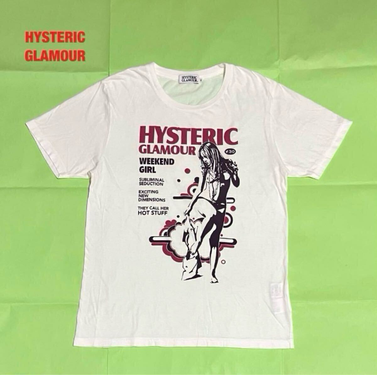 【人気】HYSTERIC GLAMOUR ヒステリックグラマー WEEKEND GIRL プリントTシャツ ヒスガール ユニセックス クルーネック 0241CT29拍卖