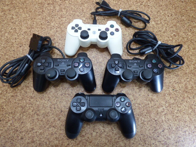 み285【4点セット】プレステコントローラ ワイヤレス 有線 CUH-ZCT2J CECHZC2J SCPH-10010 プレステ3 プレステ2拍卖