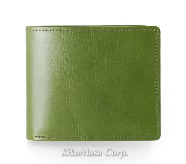 バンタンレザー 二つ折り財布 小銭入れ無し メンズ グリーン拍卖