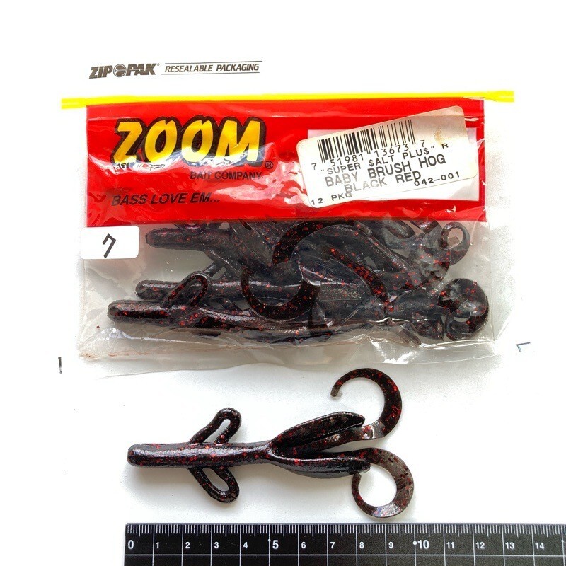813072 ZOOM/ZBC ベビーブラッシュホッグ 7本 旧マテリアル #ブラックレッド ZOOM BAIT COMPANY ズーム ベイビーブラッシュホグ拍卖