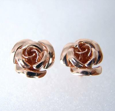 【10金】バラモチーフピアス スタッドタイプ 10Kピンクゴールド拍卖