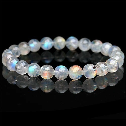 【希少石】入手困難レインボームーンストーンブレスレット約8mm拍卖