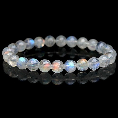 【希少石】入手困難レインボームーンストーンブレスレット約7.8mm拍卖