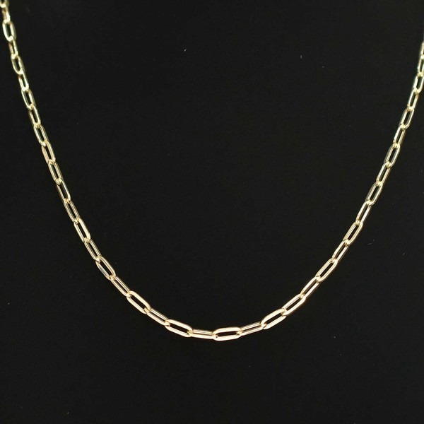 【18金】K18ネックレスチェーン50cm ペーパークリップ中空タイプ拍卖