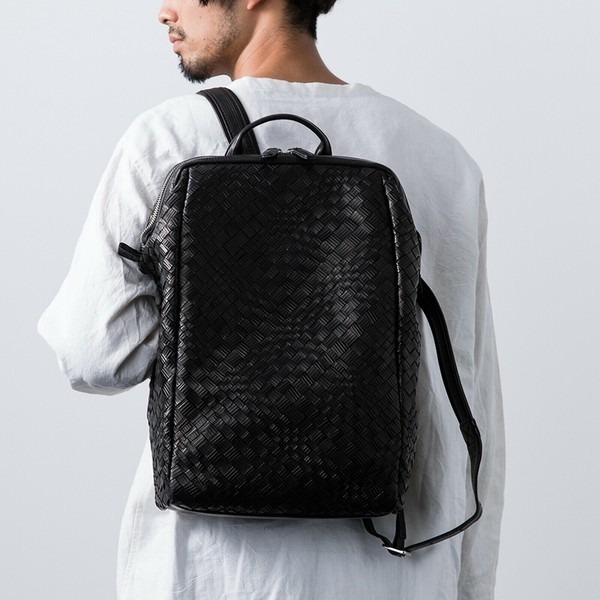 【ALLEGRO ARTIGIANO】馬革メッシュリュック 大容量 ブラック拍卖