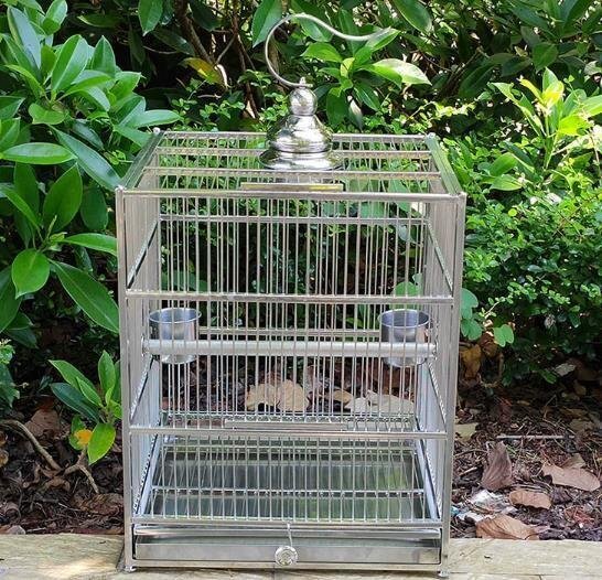 人気のある推奨スクエアボールドステンレススチールケージ大きなオウム特別ケージ拍卖