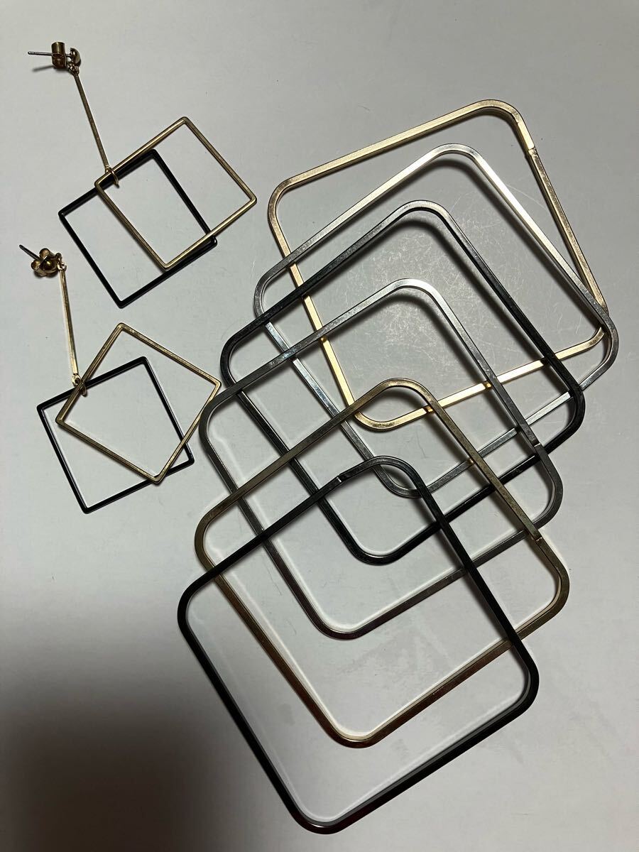 スクエア アクセサリー バングル ピアス セット拍卖