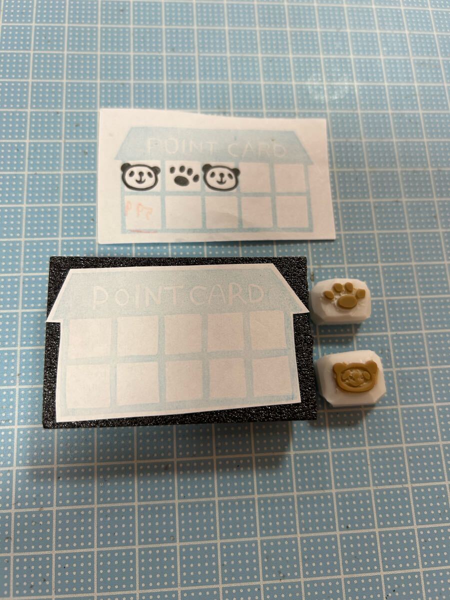消しゴムはんこ ポイントカード パンダ スタンプ拍卖