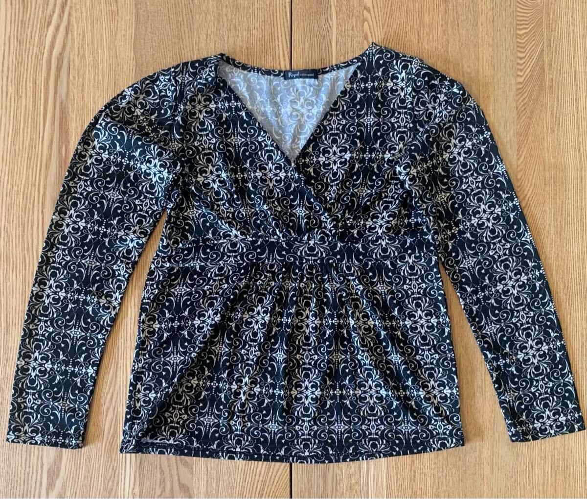 Regard caressant:長袖カットソー:黒・白:ブラック・ホワイト:M【古着・中古】拍卖