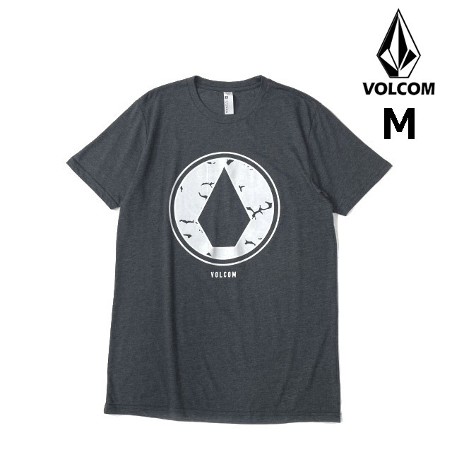 売切り【正規新品】VOLCOM ボルコム◆半袖 Tシャツ スケート サーフ ストーンロゴ バックプリント 男女兼用(M)グレー 迷彩 250617拍卖