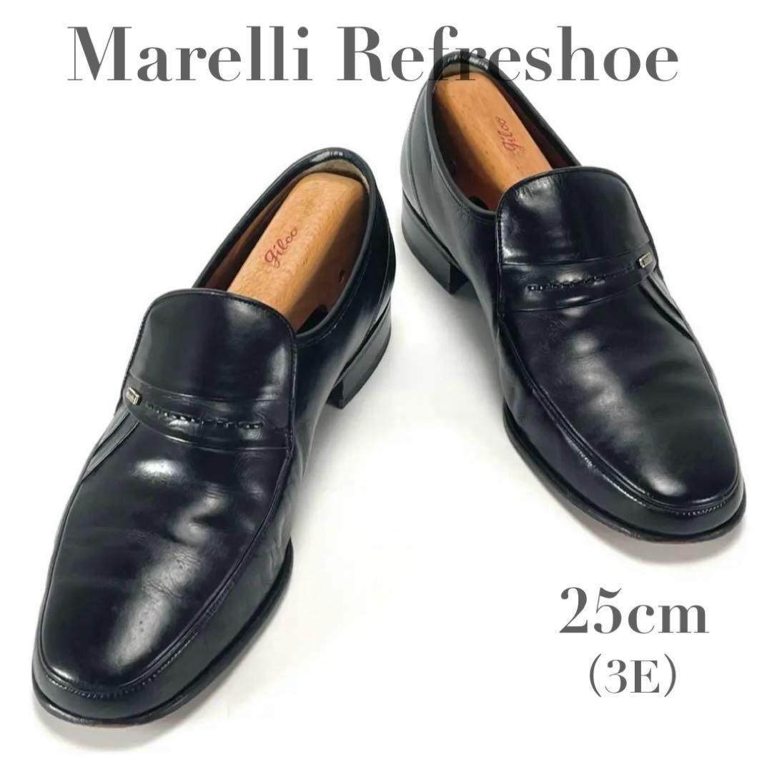 日本製 Marelli Refreshoe マレリー リフレッシュ ビジネスシューズ 靴 革靴 ローファー 3E EEE レザー ブラック 黒 メンズ フォーマル拍卖